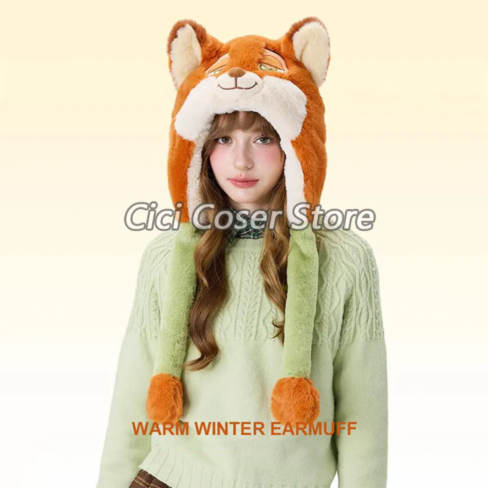 أنيمي مجنون الحيوان مدينة الثعلب نيك تأثيري لطيف رقيق قبعة أفخم آذان الثعلب الخريف الشتاء قبعة تدفئة الرجال النساء هدايا حفلة الهالوين