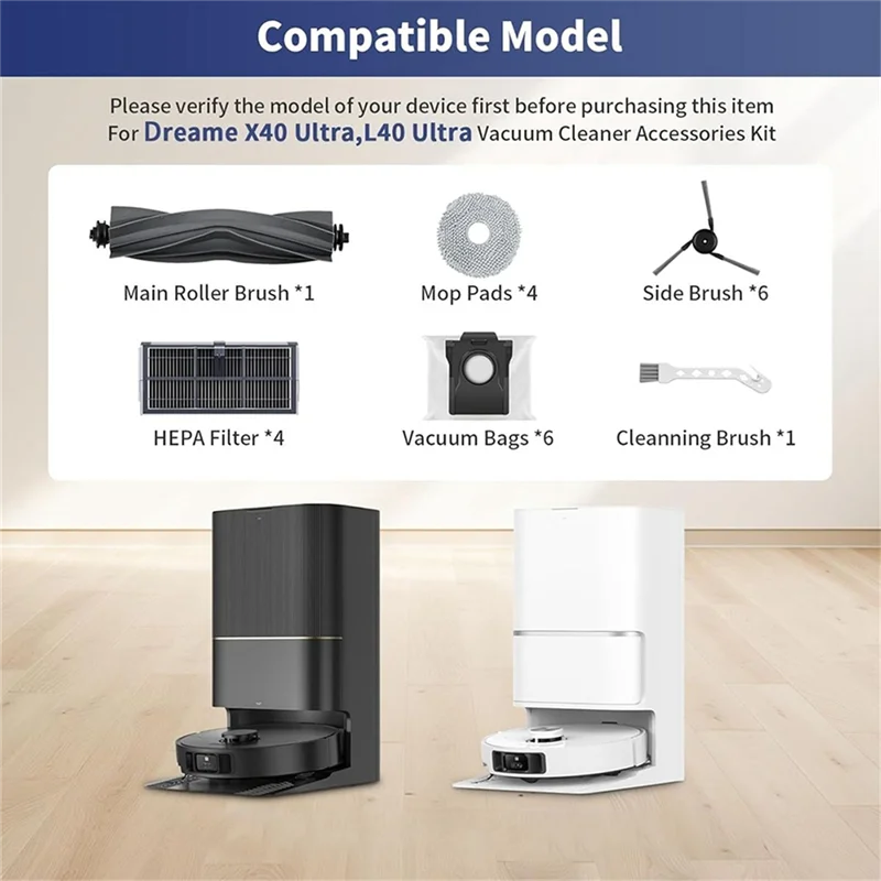 

A35R For Dreame L40 /X40 Ultra Rubber Main Side Brush Cloth Dust Bag Filter Accessories