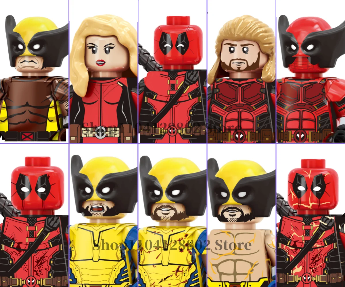 

TV6207-2025 New Marvel brick toys Deadpool Wolverine children's MINI building block toys holiday party gifts doll toys