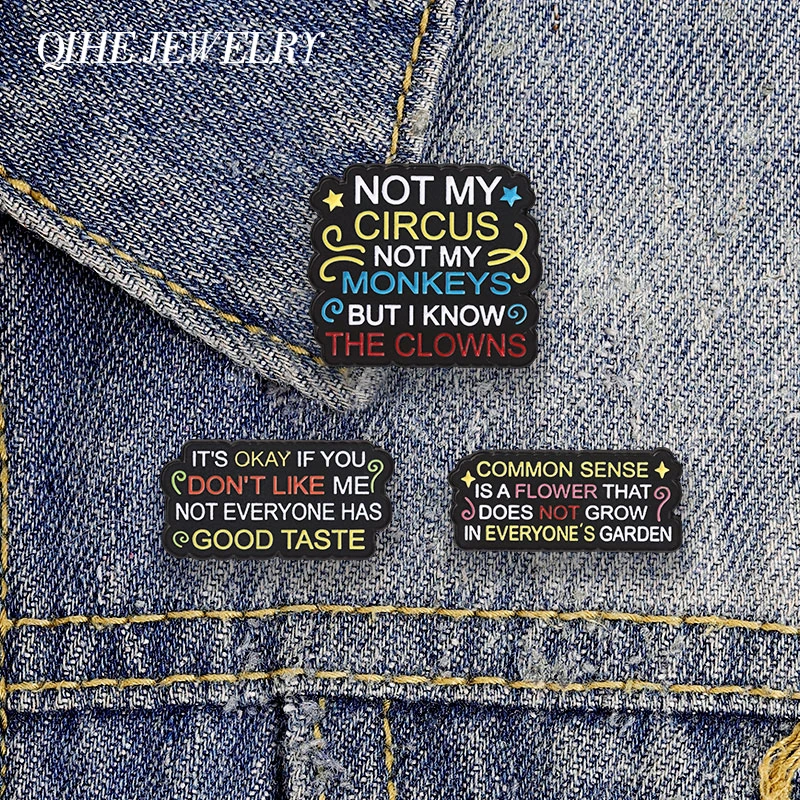 Not My Circus Not My Monkeys But I Know The Clowns Sassy Sarcastic Quote Enamel Pin Not Everyone Has Basic Common Sense Brooches