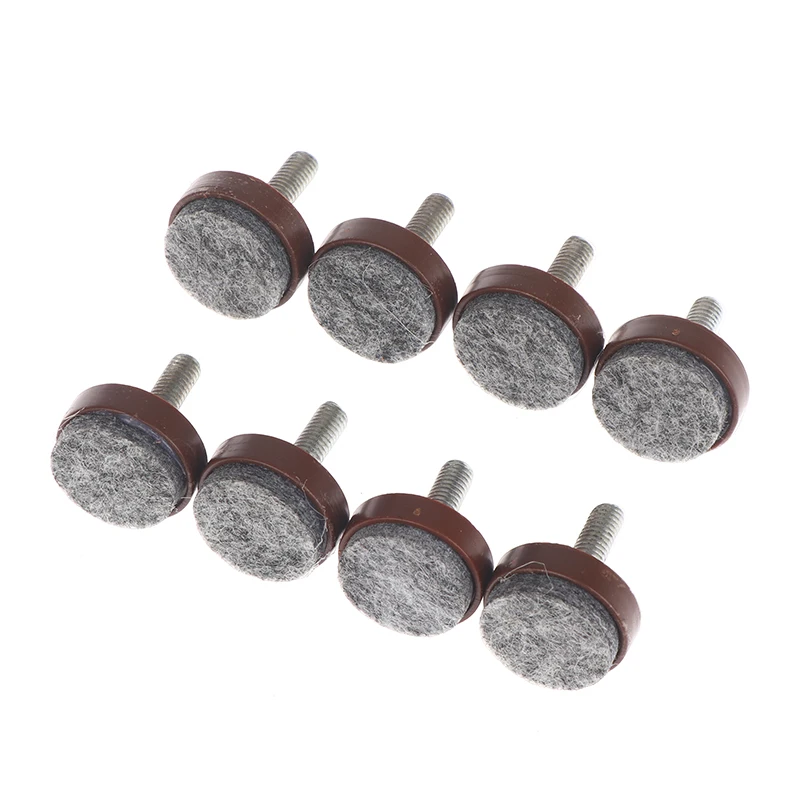 4/8 Stuks Zwart/Bruin Vilt Verstelbare Ronde Meubels Been Schroeven Anti Slip M6 M8 Tafel Stoel Kast Balans Voeten Pads