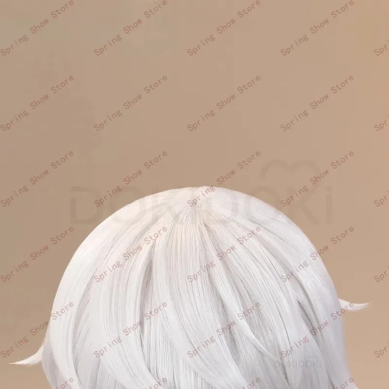 DY20Death Note Nate River Capelli sintetici Copricapo cosplay Parrucca corta bianca argento25