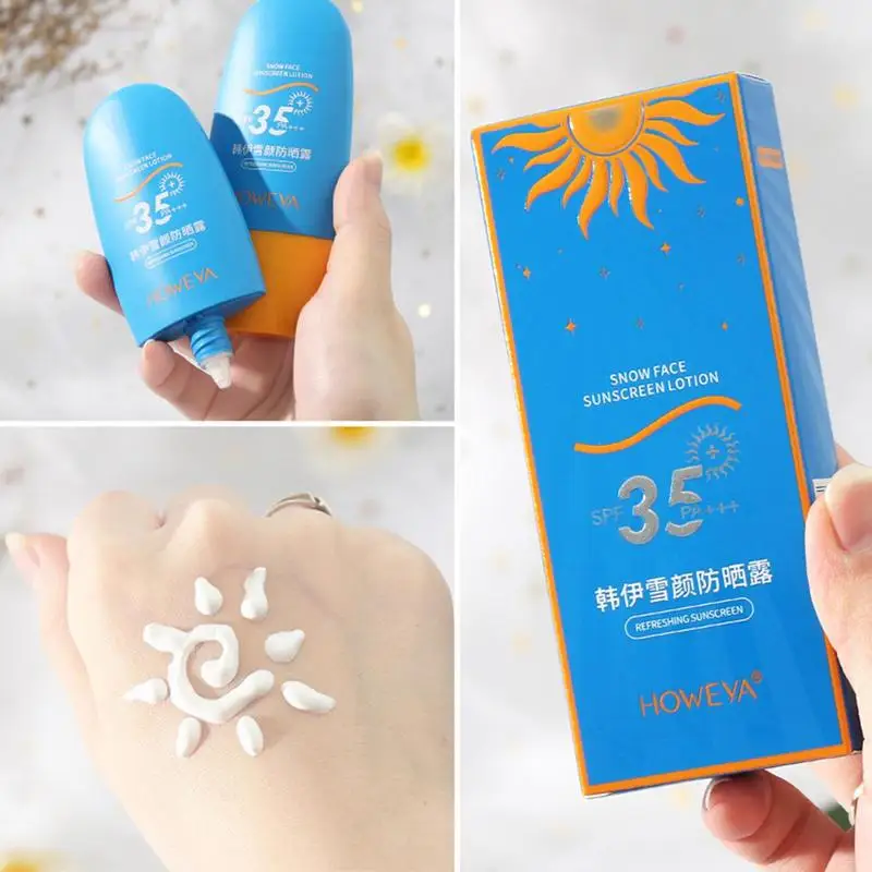 Beach Defense Sunscreen Waterproof Sport Sunscreen Anti-UV Oil-free Sunblock Loção Coreano Adulto Protetor solar para mulheres SPF35