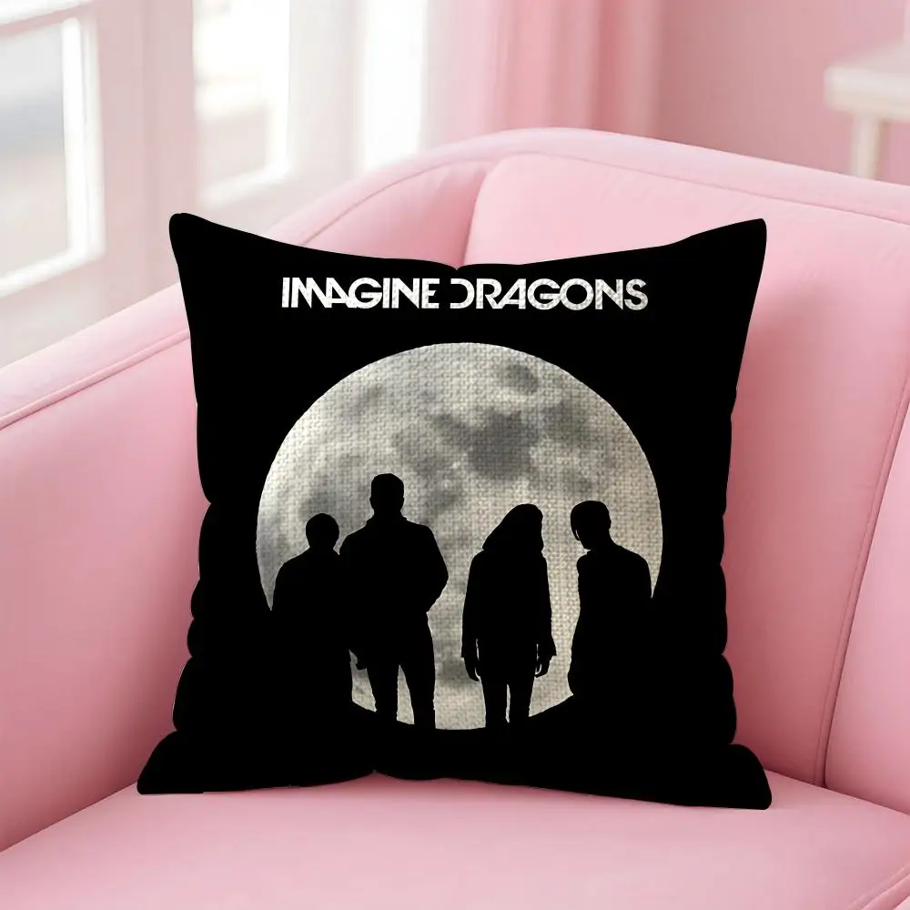 Band I-Imagine Dragons Loom Cushion Cover Decorative Linen Throw Pillow Case Soft For Bed Sofa Car Home Decor