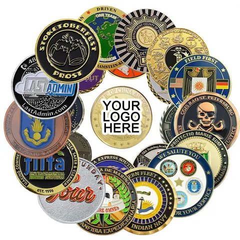 Darmowe wykrojniki do stemplowania, monety wyzwanie ze stopu cynku 3D, monety metalowe z możliwością grawerowania na zamówienie, podwójne monety pamiątkowe.