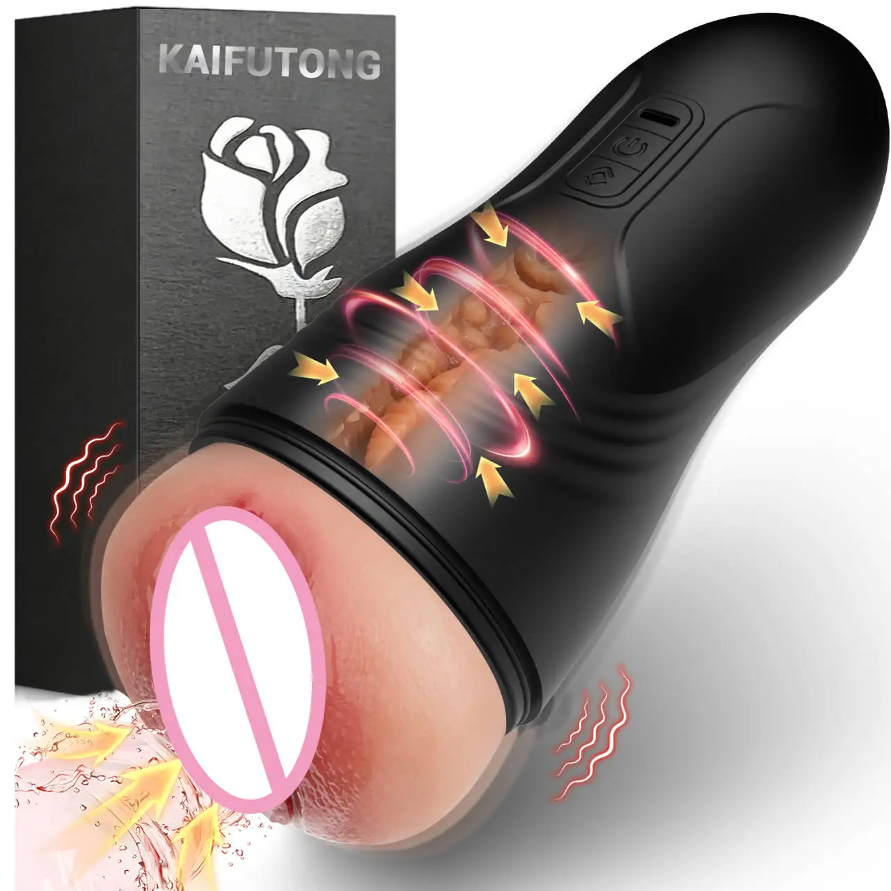 Elektrischer Saug-Masturbator für Männer, Blowjob-Vibrator, Taschenmuschi, Penis, orale Masturbation, künstliche Vagina, Sexspielzeug für Erwachsene für Männer_voghion.com