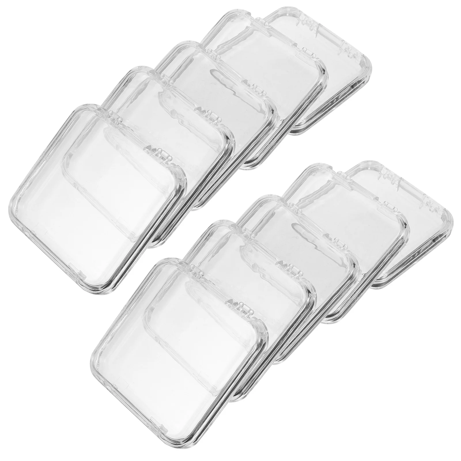

15pcs Coin Storage Box Transparent Square Plastic Organizer for Jewelry Earrings Stamps Nail Tools Collectibles Travel Portable