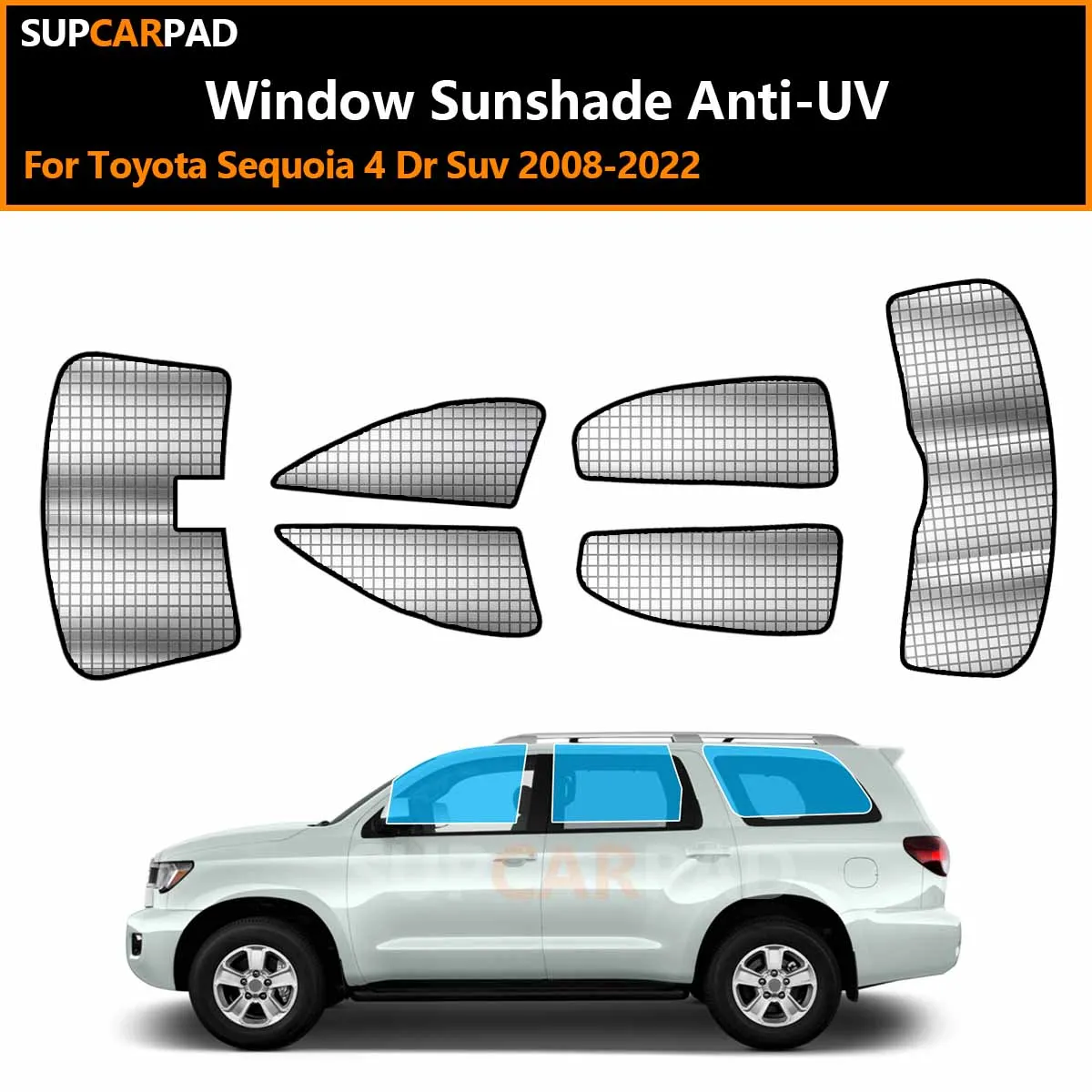 

For Toyota Sequoia 4 Dr Suv 2008-2022 Custom Car Window Sunshade Anti-UV Car Sun Window Visors Sunshade Covers Accessories