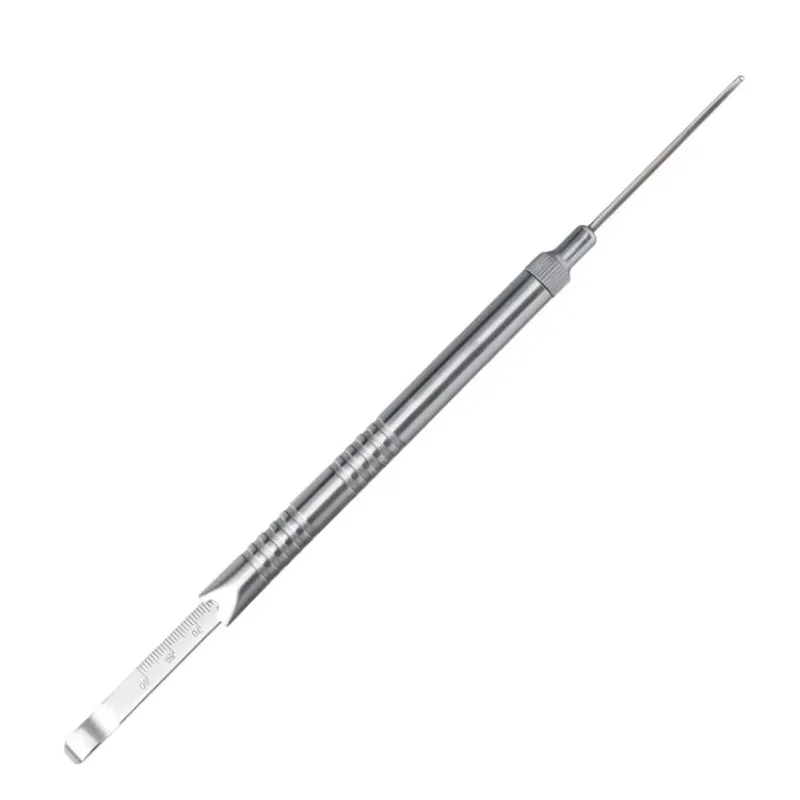 RUNPHY Veterinary Orthopedic Surgical Instruments Bone Fracture Fixation Bone Depth Gauge 30-100mm Stainless Steel for