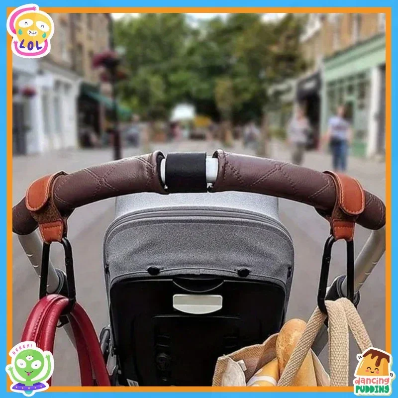 

2 шт., детская сумка из искусственной кожи, крючок для коляски, вращающаяся на 360 градусов вращающаяся тележка, органайзер, крючок для коляски, аксессуары для колясок