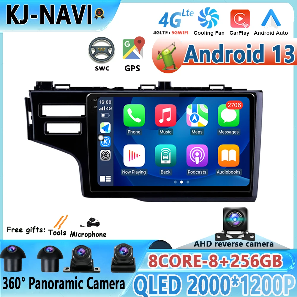 

For Honda Jazz 3 2015 - 2020 Fit 3 GP GK 2013 - 2020 9'' Android 13 Car Radio Multimedia Player DSP GPS Navigation 4G Carplay