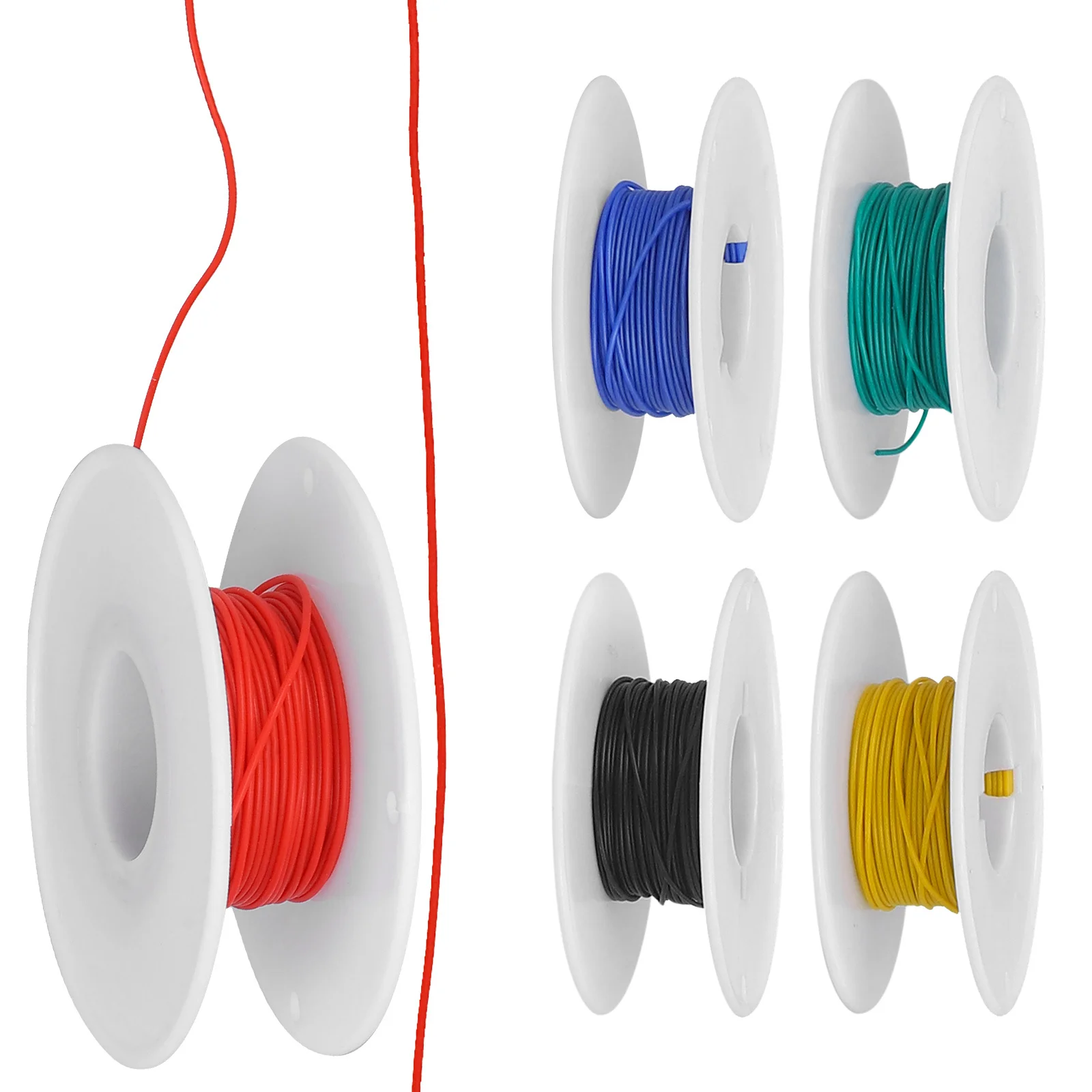 

5 Rolls Heat Resistant Copper Wire Silicone Cable Soft Flexible Electrical Extension Cord DIY Electrical Wire Accessories