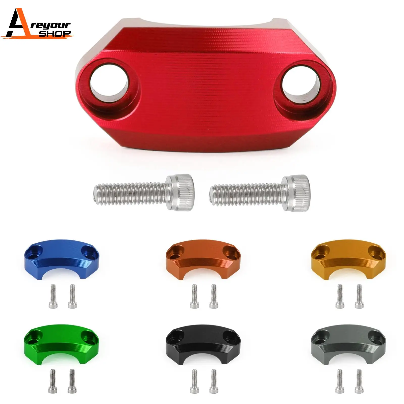 

Areyourshop Aluminum 22mm Master Cylinder Perch Clamp Cover For Motocross MX Enduro Motorbike