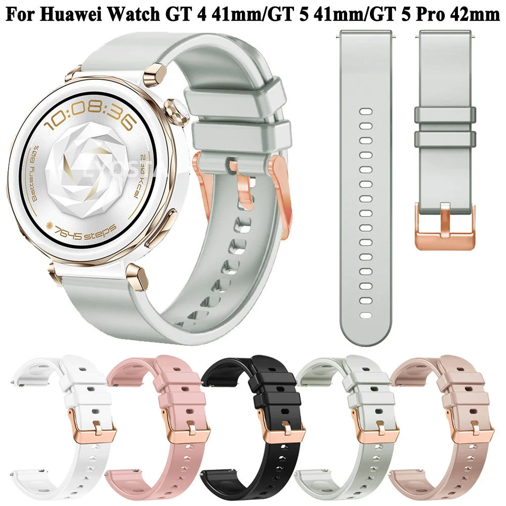 18mm Width Universal Watch Strap Women Wristband For Huawei Watch GT 5 Pro 42mm GT 4 41mm Bracelet Smartwatch Silicone Watchband