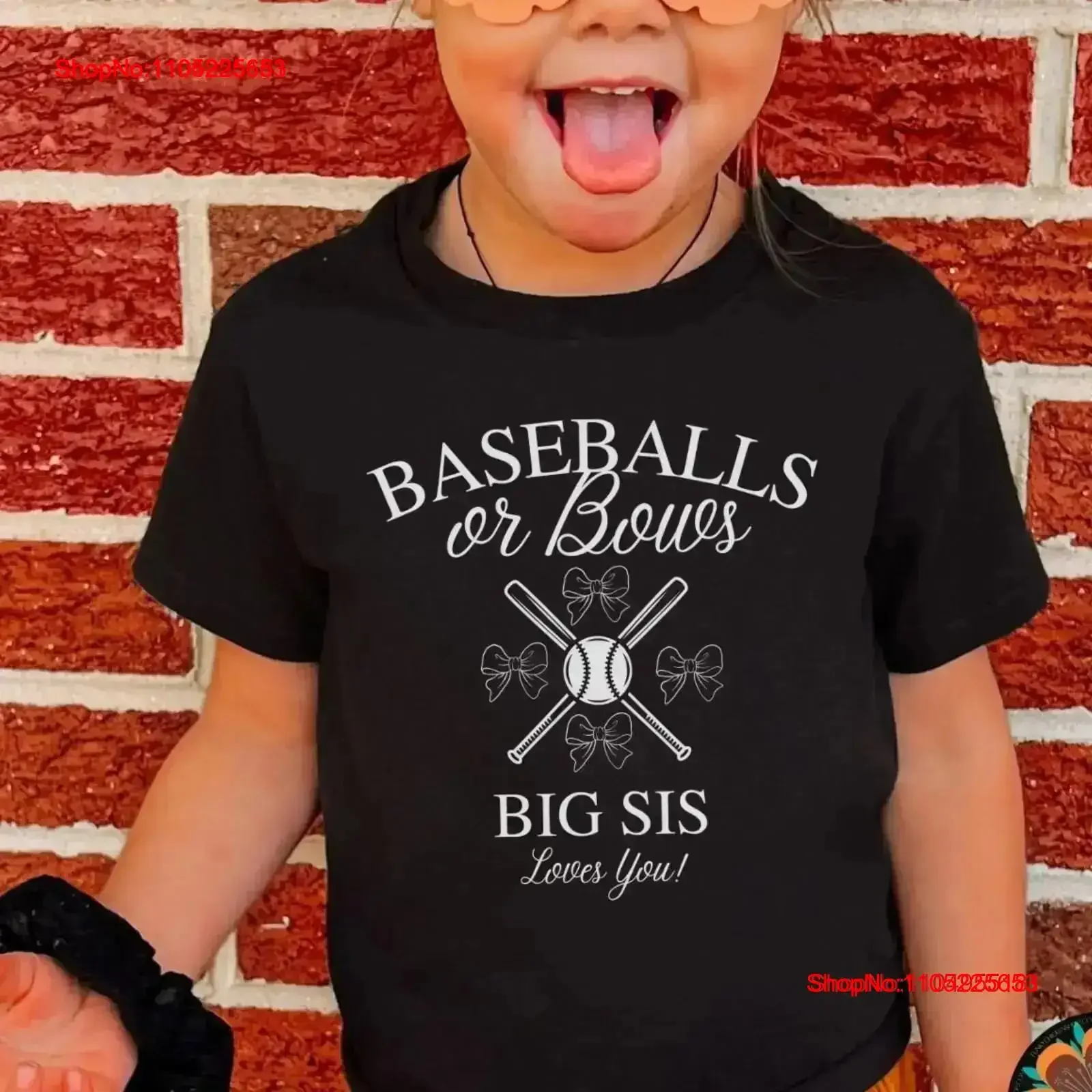

Бейсбольная футболка с раскрыванием пола или банты Big Sis Loves You, тематическая винтажная стильная дизайнерская одежда для детского душа, уличная одежда