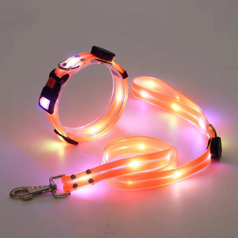 LED Glowing Dog Collar Adjustable Flashing Rechargea Luminous Collar Night Anti-Lost Dog Light Harness for Small Dog Pet Product