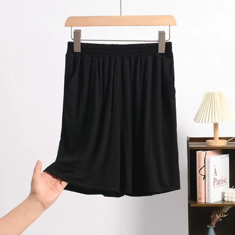 Plus-Size Women's High-Waisted Modal Summer Casual Loose Shorts With Pockets for Home Wear