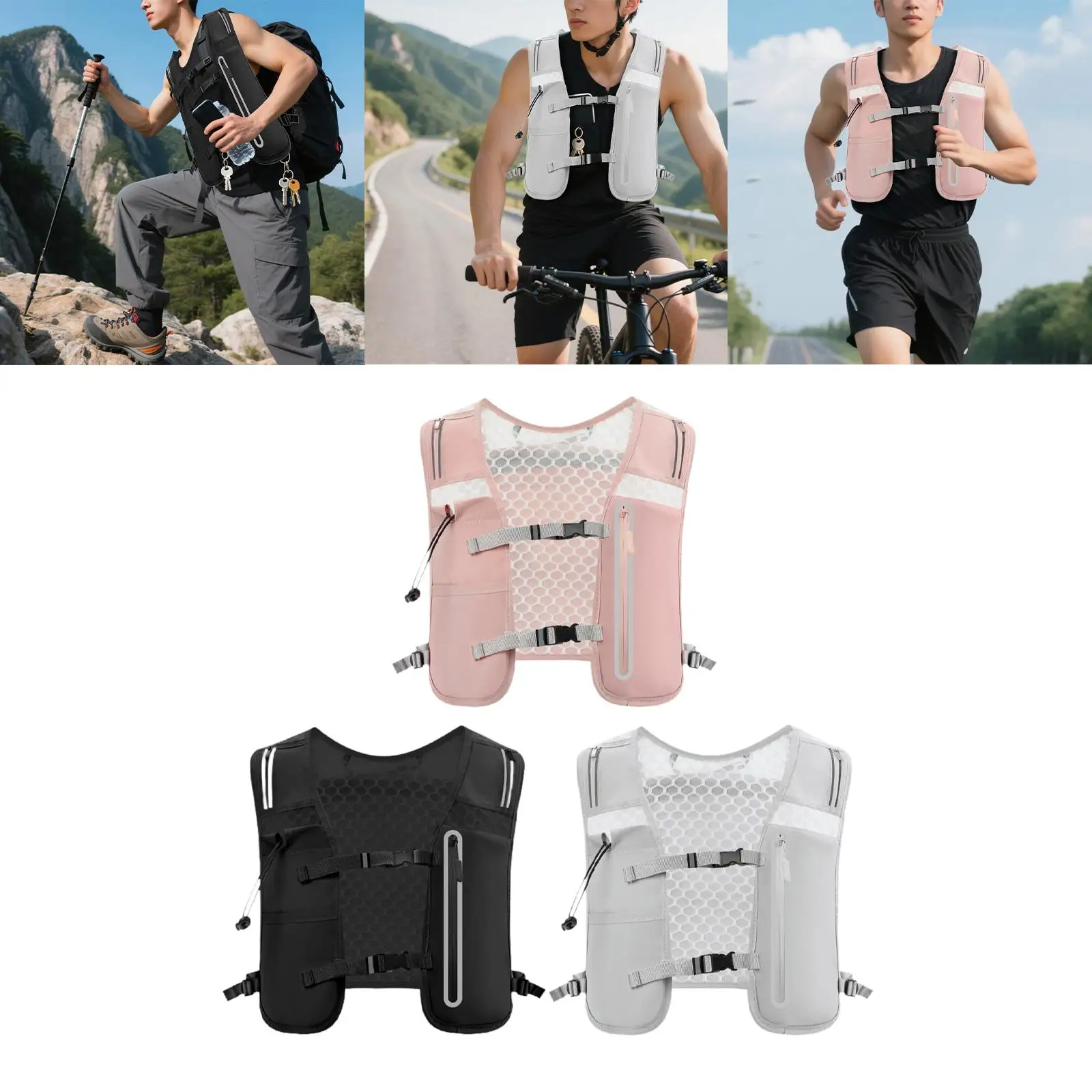 

Running Vest Pack for Women Men Portable Breathable 4L Hydration Backpack Sports Bag for Camping Cycling Traveling Trail Jogging