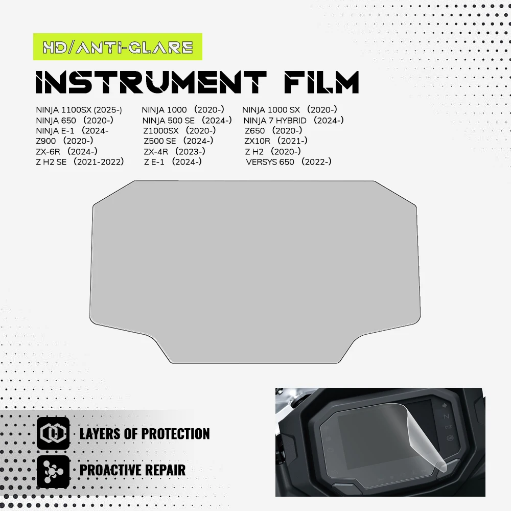 

Для Kawasaki Versys 650 Versys650 2022-Z H2 ZH2 2020- Z e-1 Ze-1 Защитная пленка для TFT-дисплея Защитная пленка для экрана Инструментальная пленка