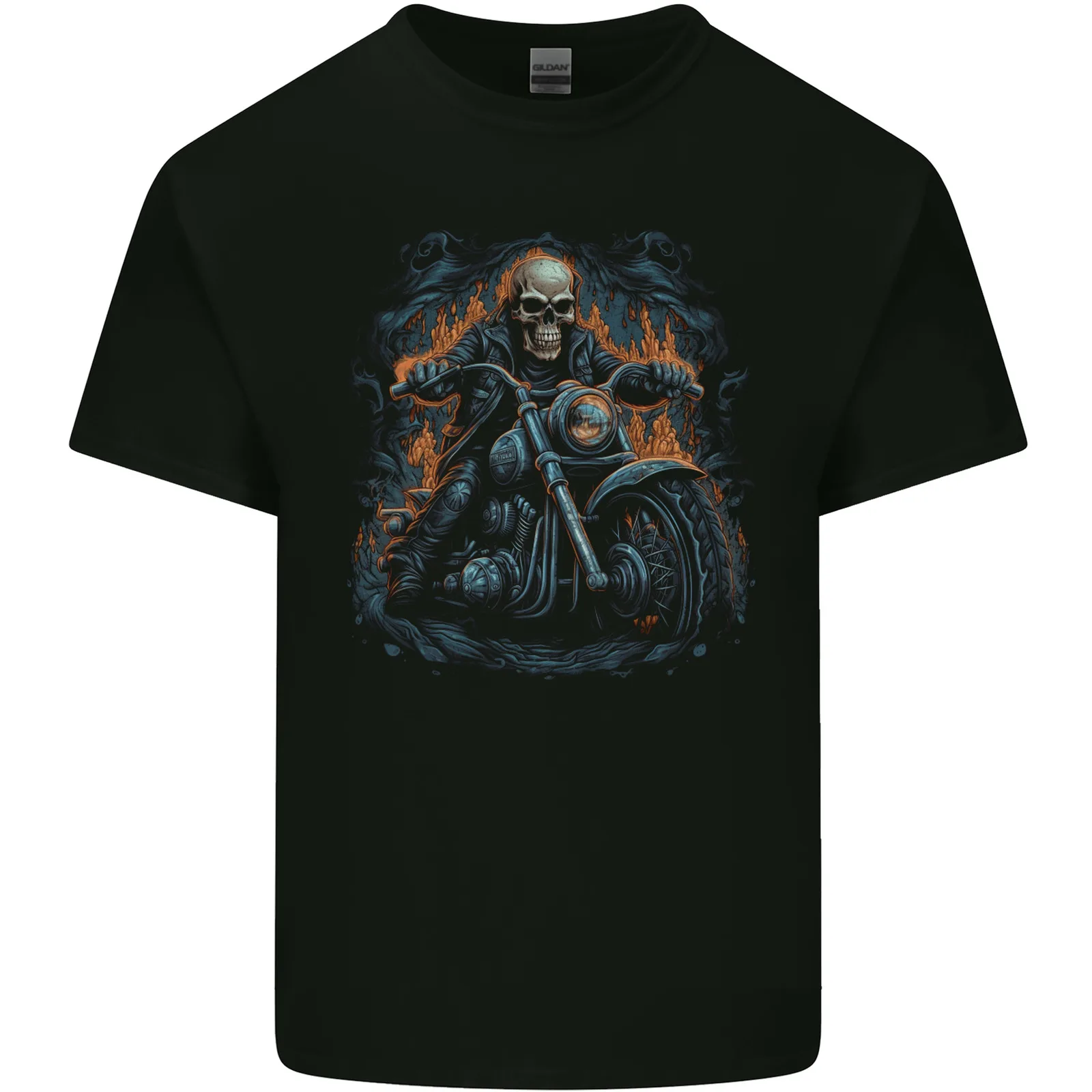 Skull Biker Motorcycle Motorbike Grim Reaper 12 Mens Cotton T-Shirt Tee Top