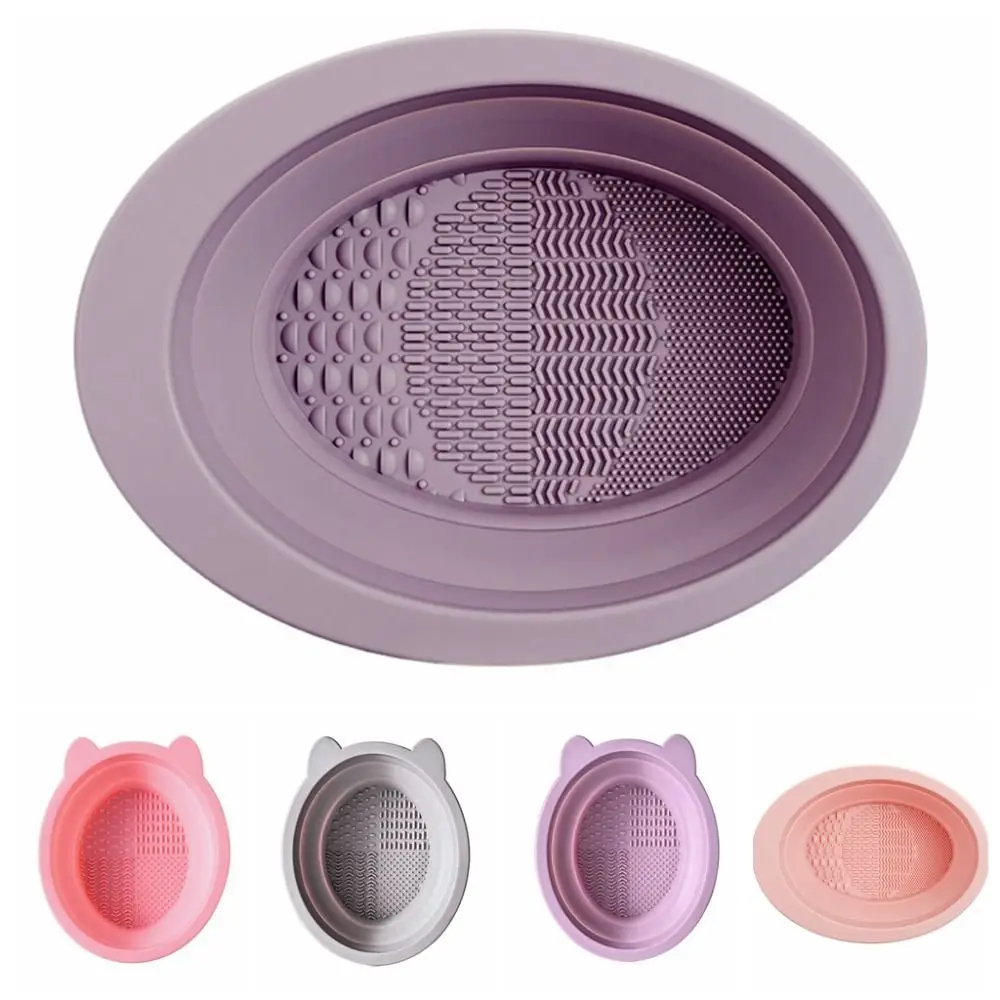 Makeup Brush Cleaning Bowl Beauty Brush Washing Pad Bowl Portable Travel Makeup Brush Scrubber Box