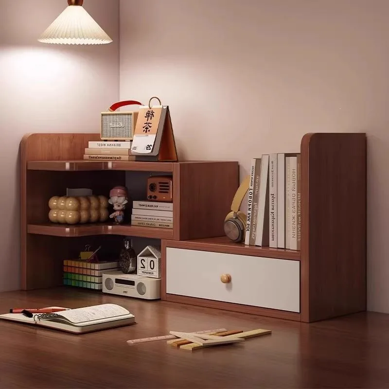 Desk Organizer Bookshelf, Multi-Layer Adjustable Shelving Unit, Student Home Office Desk Storage Rack, Expandable Desktop Shelf
