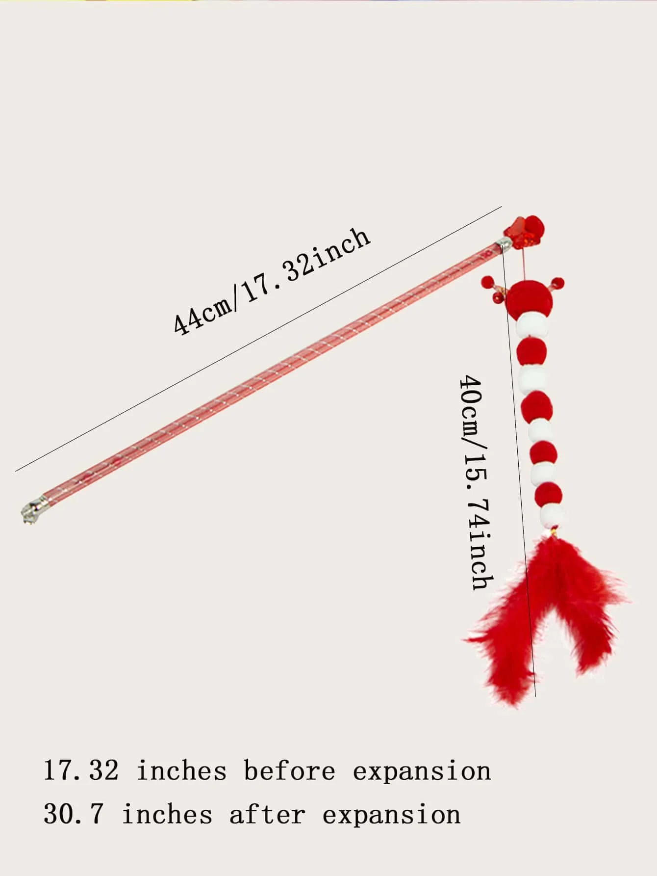 1st-Schaalbare Rups, Nepveren, Kat Teaser Stick, Willekeurige Kleur