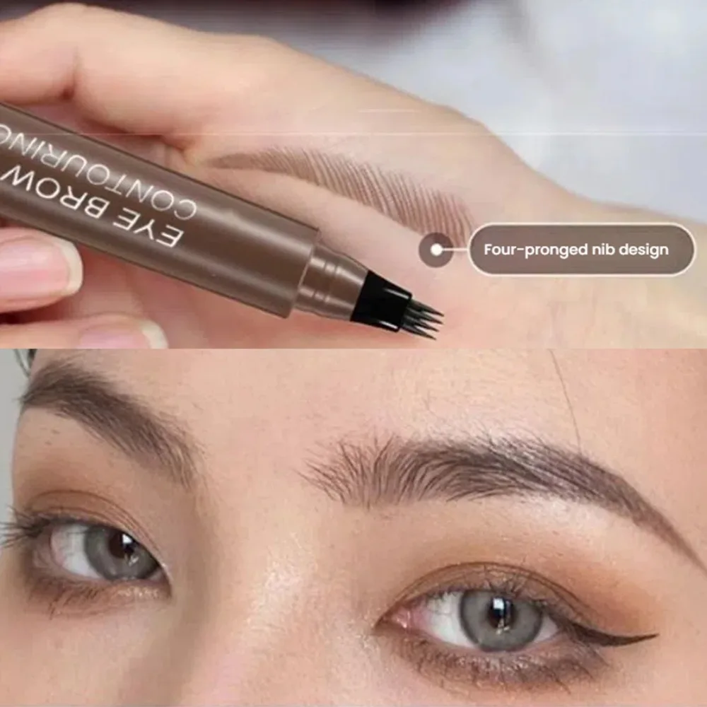 5 Colors Microblading Eyebrow Pen Waterproof Liquid Eyebrow Pencil Long Lasting Eyebrow Pen 4 Points Eye Brow Pen Cosmetics