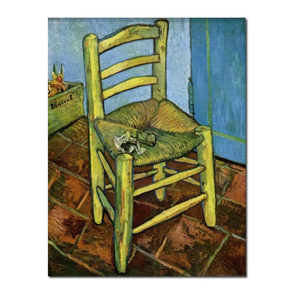 

Still Life Canvas Art Chair with Pipe Vincent Van Gogh Famous Paintings Handmade Modern Artwork High Quality Home Decor