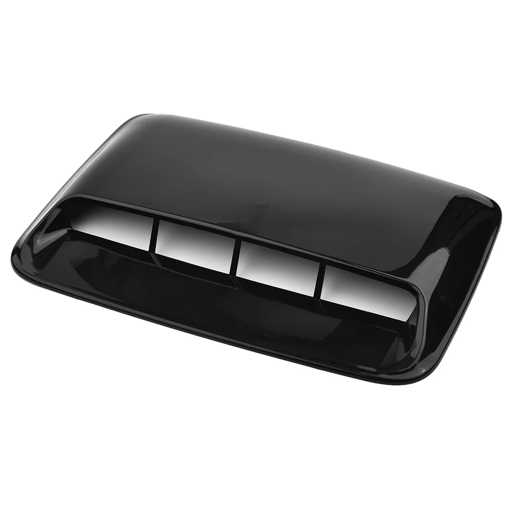 1 PCS Bright Black Leaf Type Hood Decoration Car Refitted Air Outlet Hood Decoration Hood False Air Outlet Sticker