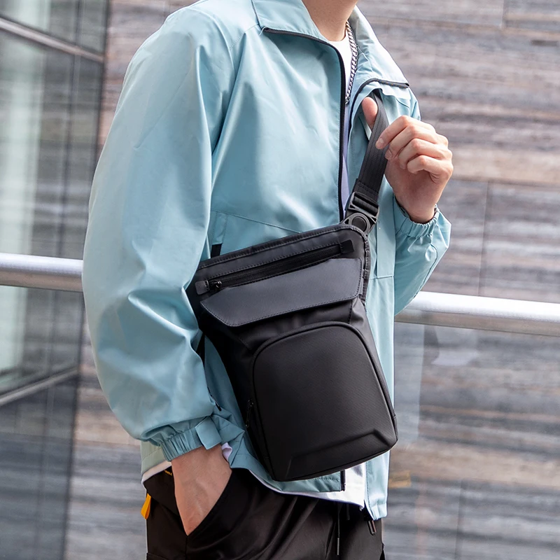 MARK RYDEN Shoulder Bag, Multi-pocket Oxford Drop Leg Bag, Adjustable Strap Thigh Pack for Motorcycle, Hiking, Trave