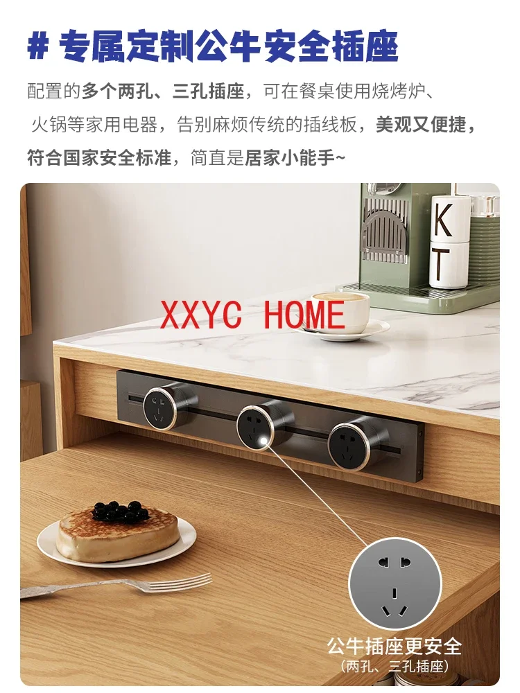 Modern Simple Home Small Apartment Retractable Stone Plate Kitchen Bar Counter