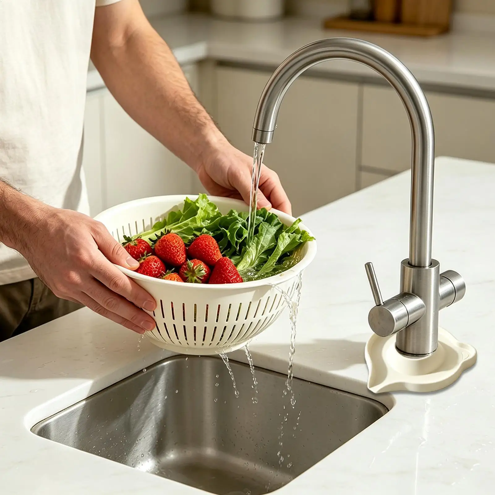 Faucet Mat For Bathroom Sink Silicone Waterproof Anti-Splash Protector Sink Water Splash Guard For Draining Home Restaurant