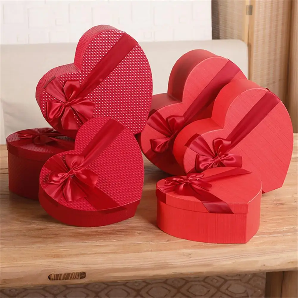 

Bowknot Heart Shape Gift Box Wedding Cookies Candy Box Birthday Gifts Rose Packing Packaging Boxes Soap Box Jewelry Packing Box