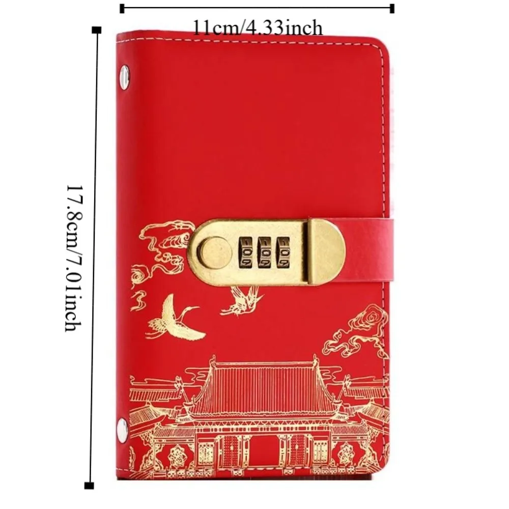 Chinese Style Saving Money Binder With Password Lock Handbook Budget Binder with Lock Wallet Storage PU Leather - view 6
