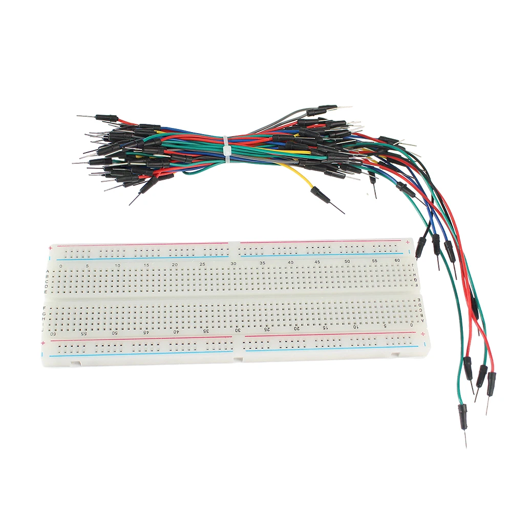 Picture 6: 830 Points MB102 Breadboard Prototype Kit with 65pcs Dupont Jumper Wires Cable DIY Electronics for Arduino Projects 1Set