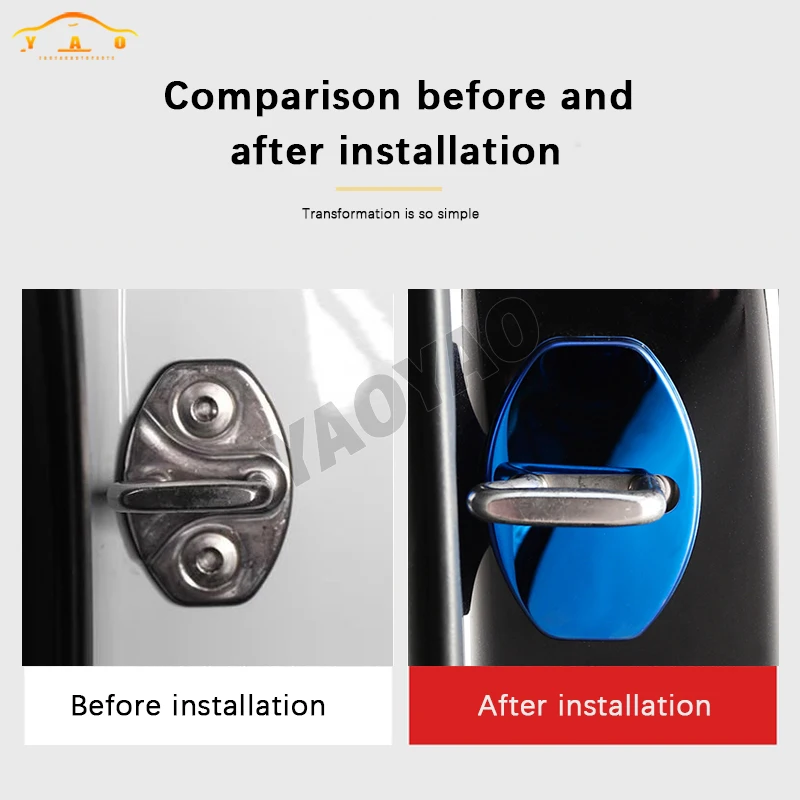 4Pc/Set Stainless Steel Car Door Lock Protective Cover Case For Porsche Macan Cayenne Panamera Boxster Cayman Auto Accessories