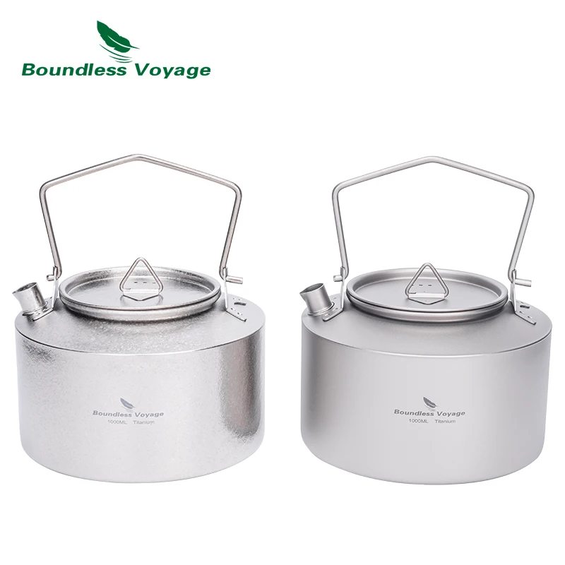 

Boundless Voyage Titanium Kettle 1000ML Lightweight Teapot Fast Heating Boiling Water Jug for Hiking Picnic Travel Ti3099D