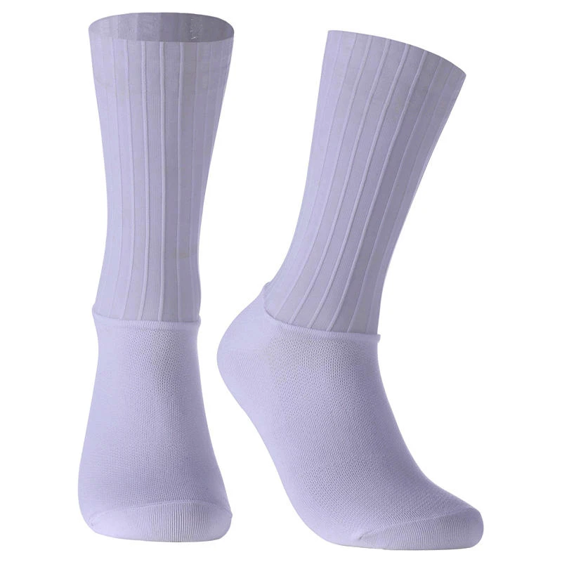 Anti Slip Silicone Summer Aero Socks Whiteline Cycling Socks Men Bicycle Sport Running Bike Socks Calcetines