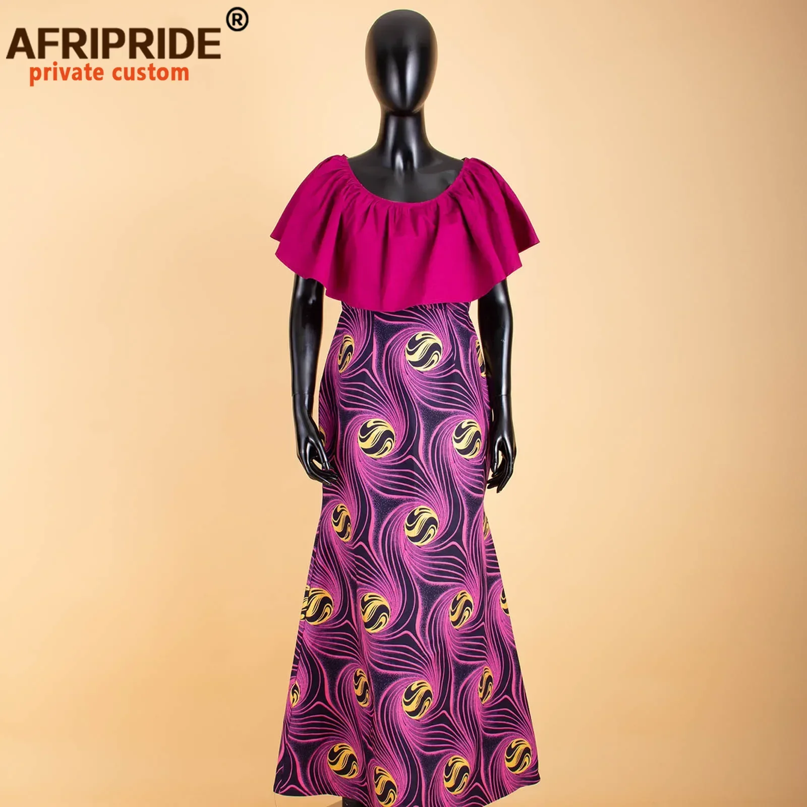 African Dresses for Women African Clothing Short Sleeve Ankle-length Women Casual Straight Dress Ankara Print Outfits A7225138