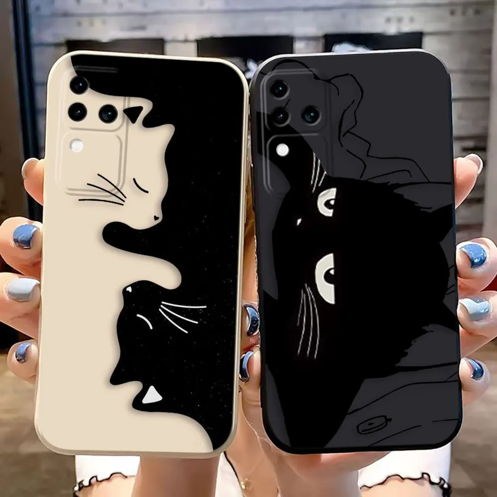 Funny Black Cat Cover Phone Case For VIVO S1 S16 V15 V17 V20 V20ES V21 V23E V25 V27 V27E V29 V29E V30 V30E PRO PV23 5G