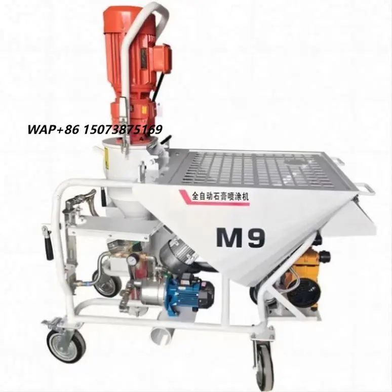 Concrete Spray Pump Cement Sand Gypsum Mortar Spraying Machine With Motor PLC 1 Year Warranty 5Kw 380V/220V