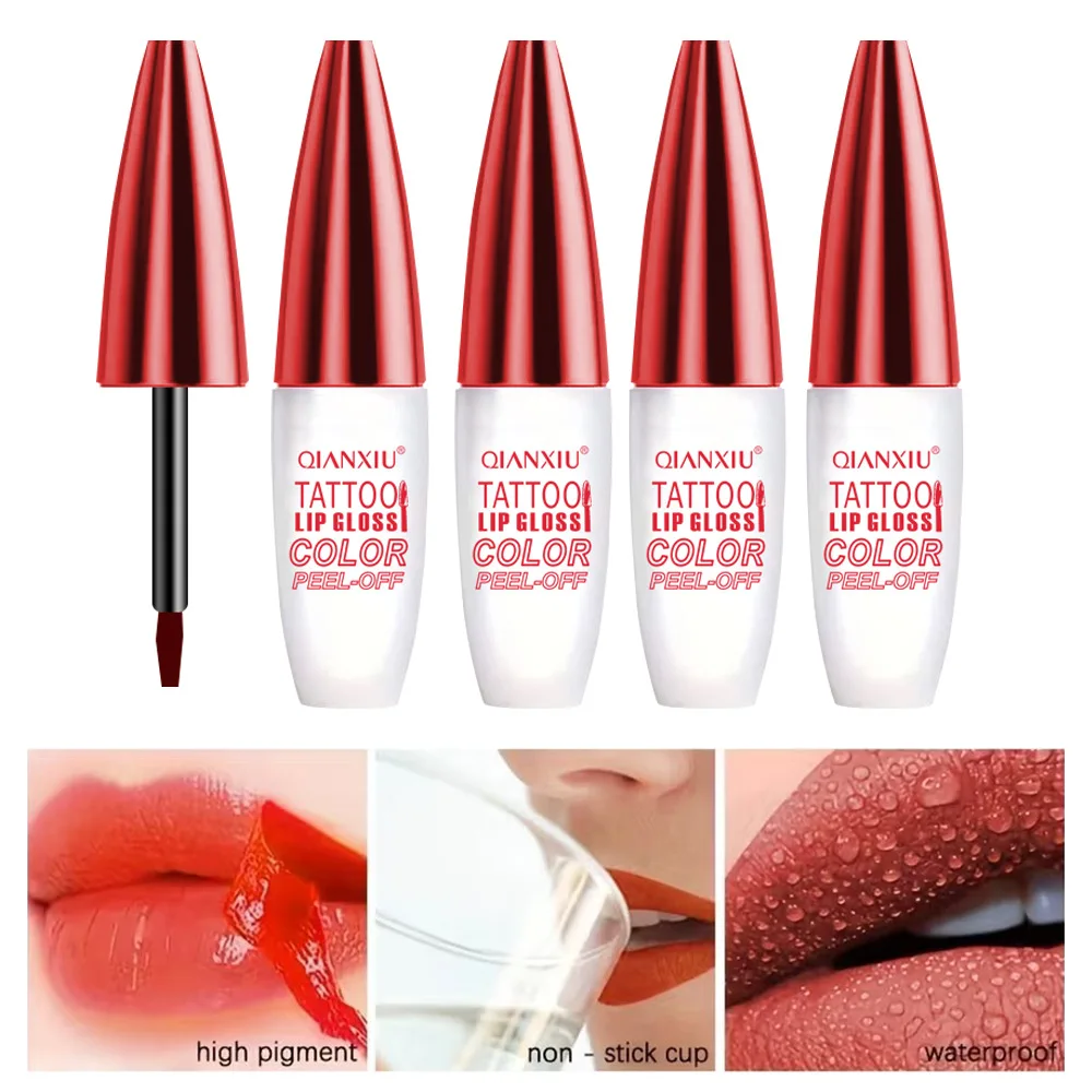 4-color Peel-off Lip Gloss, Water-resistant and Easy To Apply, Long-lasting and Does Not Stick To The Cup image 4