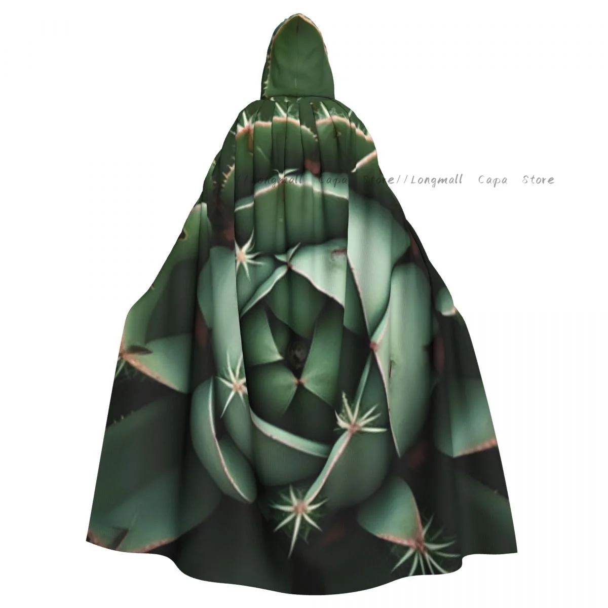 Adult Vampire Cape Hooded Robe Cactus In The Desert Halloween Cloak Full Length Cosplay