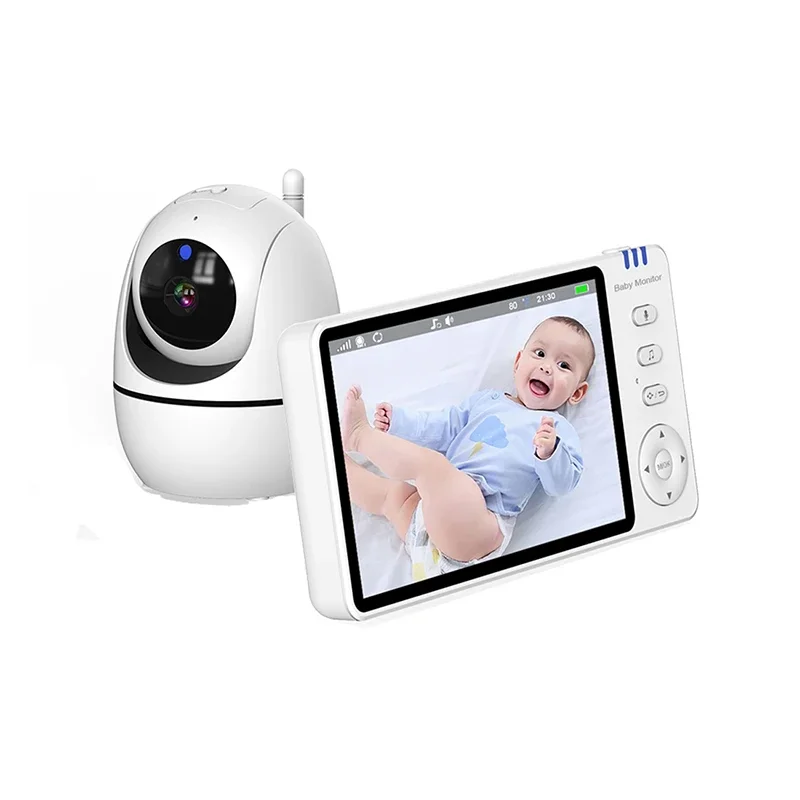 Jeatone New 5 Inch Video Baby Monitor 2 with Camera and Audio Kits 2.4G Wireless 2-Way Audio Temperature Sensor Lullaby For Home