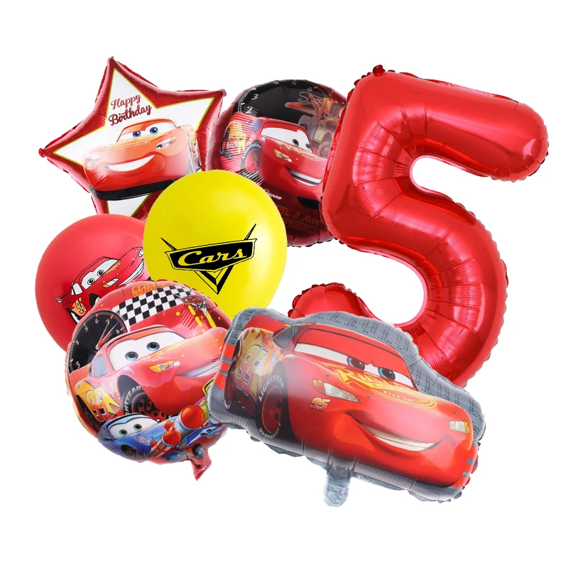 Disney Pixar Cars Birthday Decorations Tableware Paper Cups Plates Tablecloth Lightning Mcqueen Balloons Kids Birthday Supplies