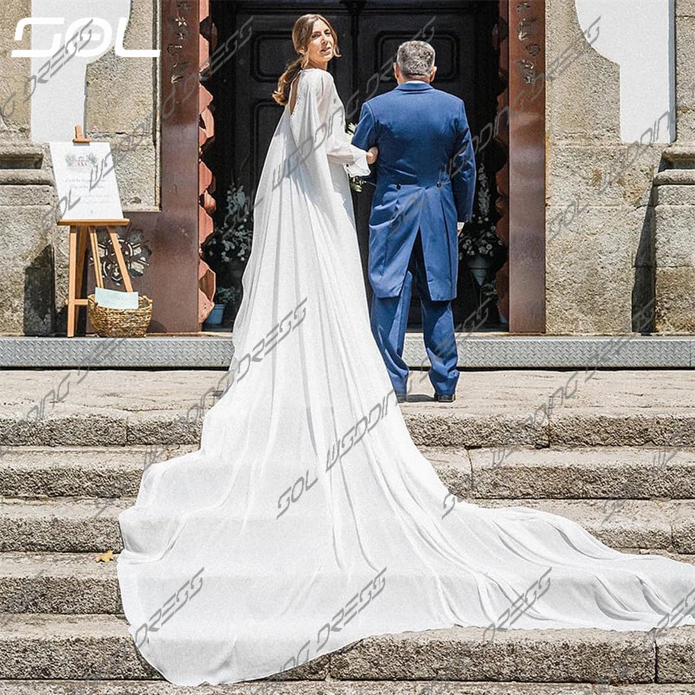 Vestido De Novia De satén con tirantes finos y cuello cuadrado, traje sencillo De dos piezas con Espalda descubierta, corte en A