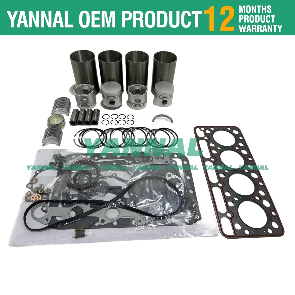 V1702 V1702B Overhaul Rebuild Kit For Kubota Piston Liner Gasket Bobcat 743 733