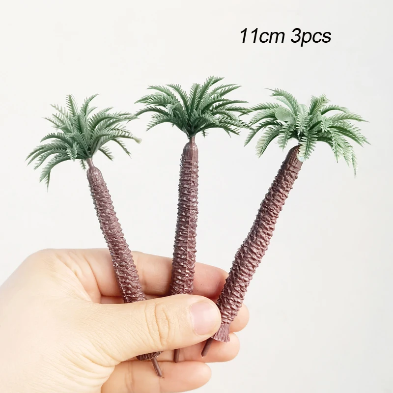 3-30pcs 8/11Cm Ho Scale Palm Trees Model Simulation Coconut Tree Sand Table Landscape Train Railway Layout Diy Material Diorama