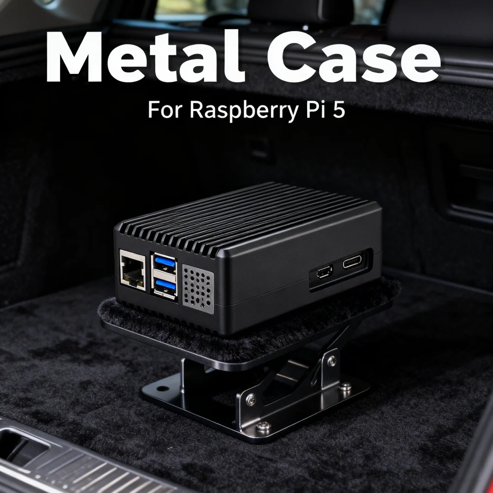 

Metal Case with Pi 5 Active Cooler Case Heatsink Cooler Case with Heatsink Fan Case with Cooling Fan Fit for Raspberry Pi 5